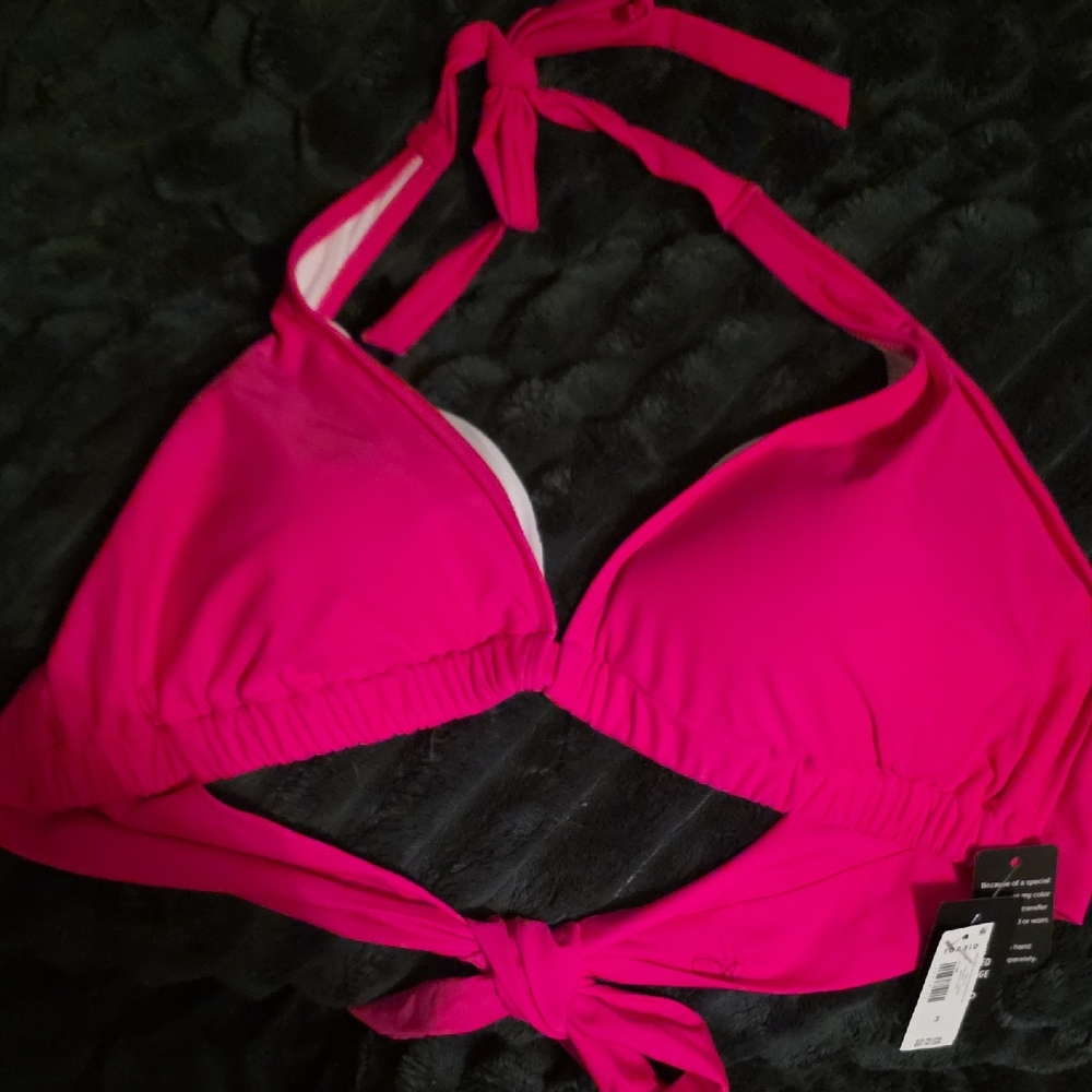 NWT Torrid Hot Pink Halter Bikini Top SIZE 3